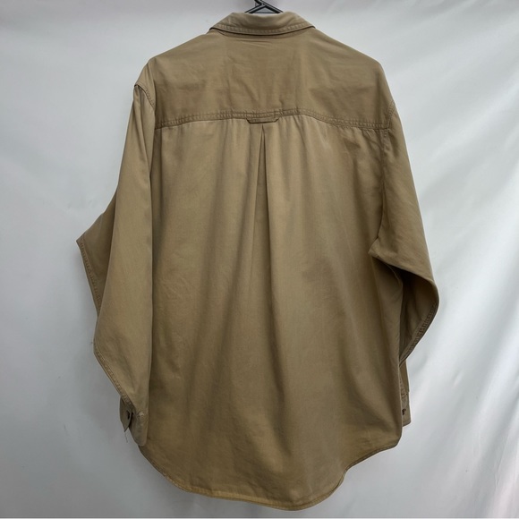 Vintage 1970s Utility Shirt Jacket - Fishing Hunting Outdoors - Pale Yellow Med - Picture 5 of 11